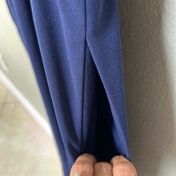 Smocked Button-Front Crop Jumpsuit, nightfall navy blue, women’s size 0 - Picture 9 of 12